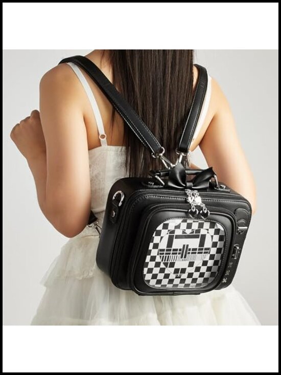 Novelty TV Style Ita Bag Backpack Cute Pin Display Purses with 4 Inserts